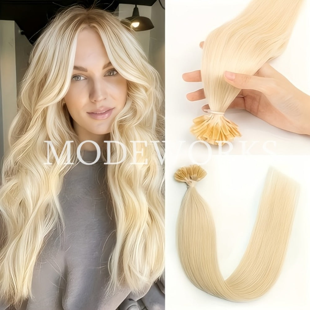 Remy Human Hair U Tip Keratin Extensions Straight Seamless Invisible Nail Tip Bond 50 Strands 12 14 16 18 20 Inch Natural Black Jet Black