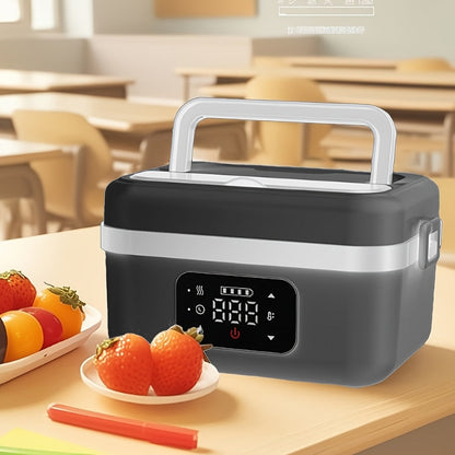 Heated Lunch Box, 8000mAh Battery-Powered 60W 1L Food Warmer with Timer and Power Bank Function