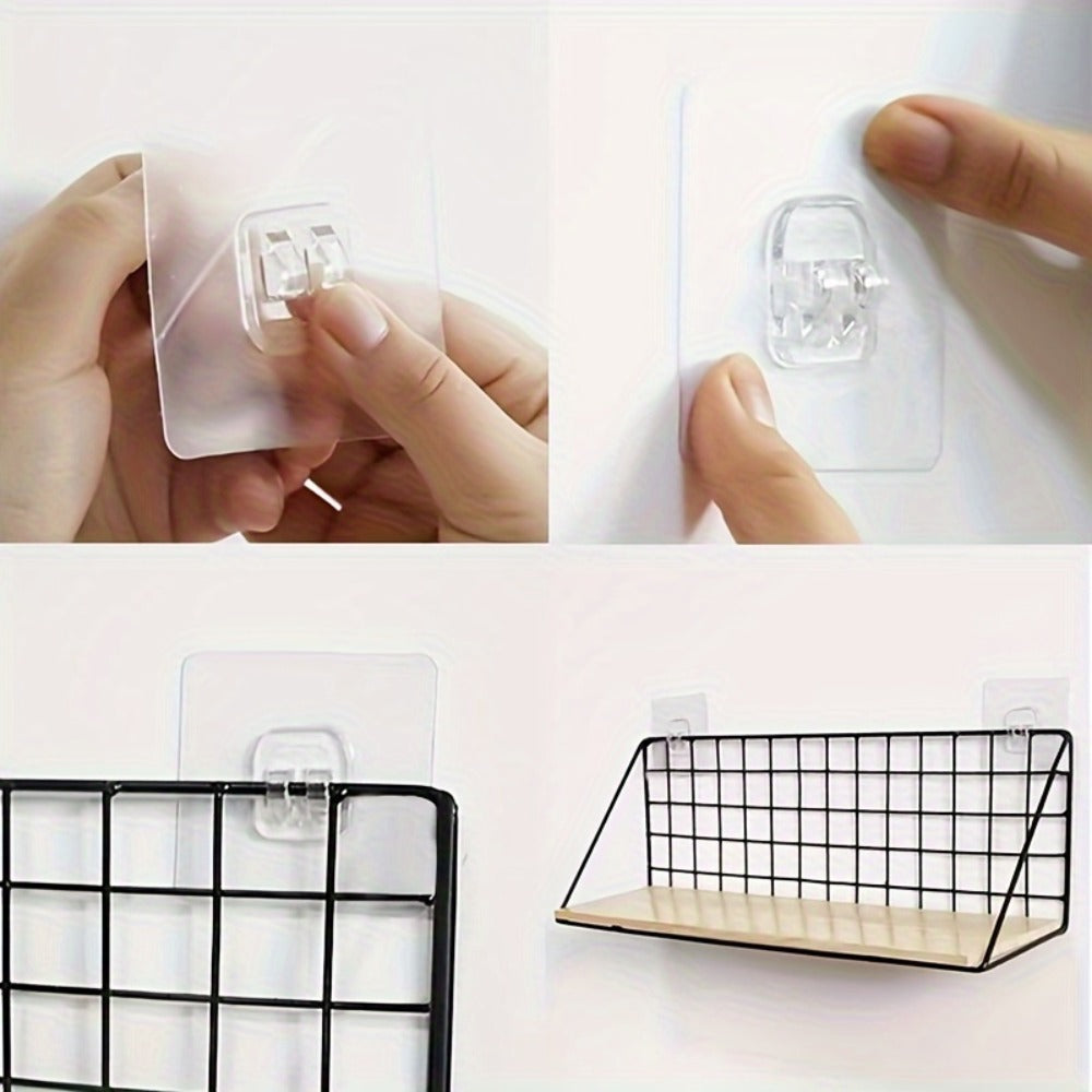 Metal Floating Wall Shelf, No Drill Wall Mounted Storage Rack for Bathroom, Living Room & Bedroom