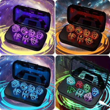 Glowing DnD Dice Set with Wireless Rechargeable Charging Case with the Listed Color, Size or Set Options for Everyday Use
