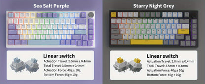 Hot Swap Gasket Mechanical Keyboard AJAZZ AK820 75%, Wireless 2.4GHz & Wired, Volume Knob, South-Facing RGB