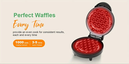 Bubble Waffle Maker 7 Inch 1000W Electric Hong Kong Egg Waffle Maker Nonstick Coating Ready for Entryways, Bedrooms and Living Spaces