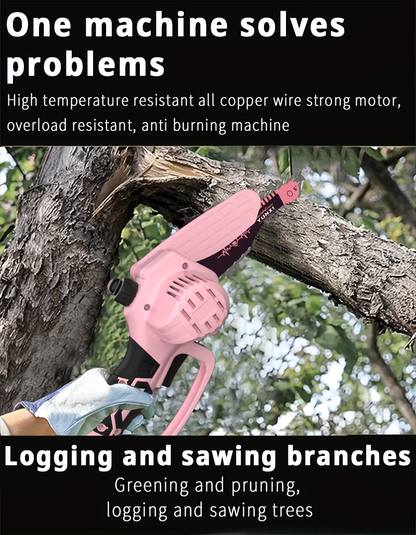 Cordless Electric Pruning Saw Handheld Mini Chainsaw Wireless Portable Tree Branch Cutter with Safety for Garden, Patio and Yard Use