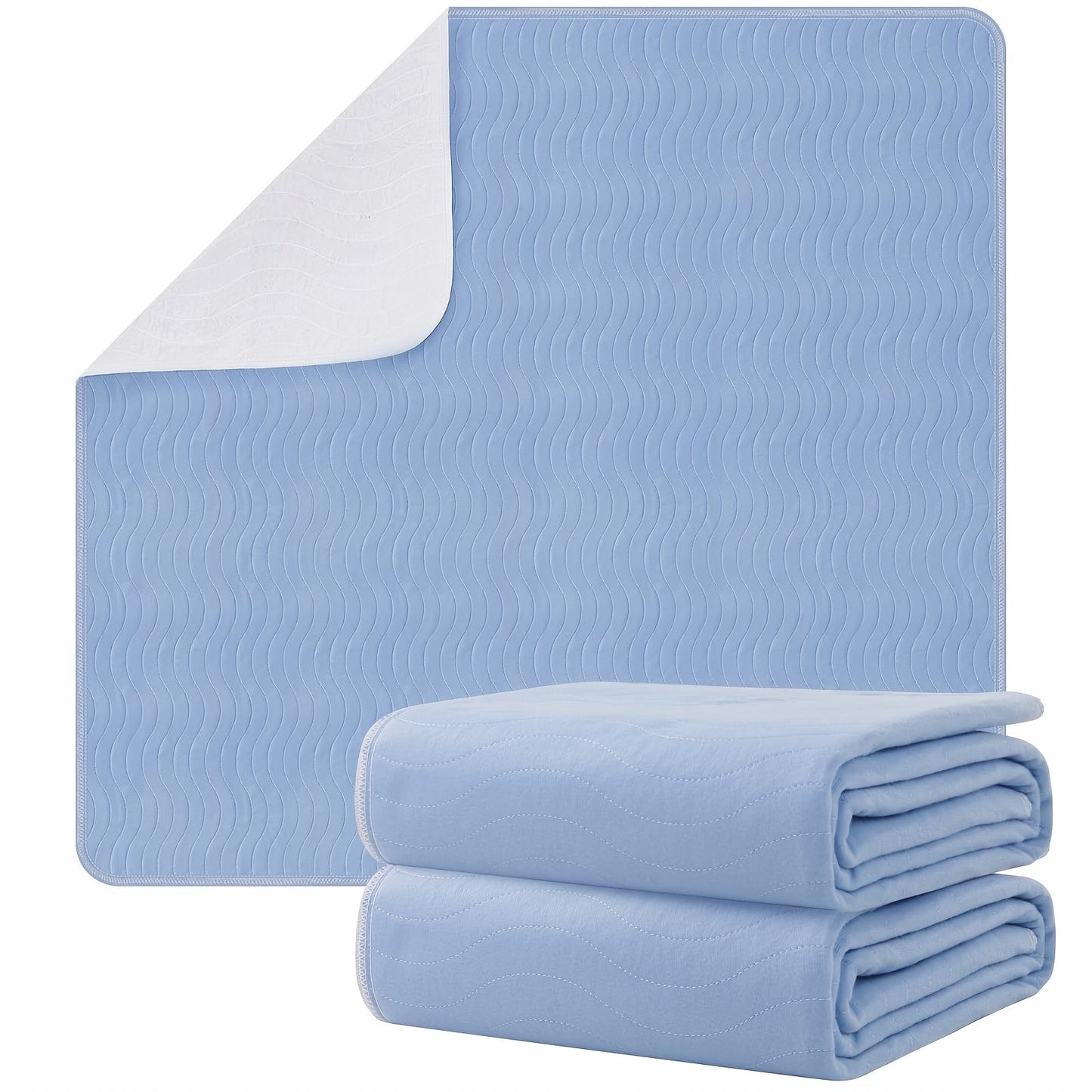 Bed Pads 2 Pack - Heavy Absorbency Reusable Incontinence Mattress Protector for Adults, Elderly & Pets