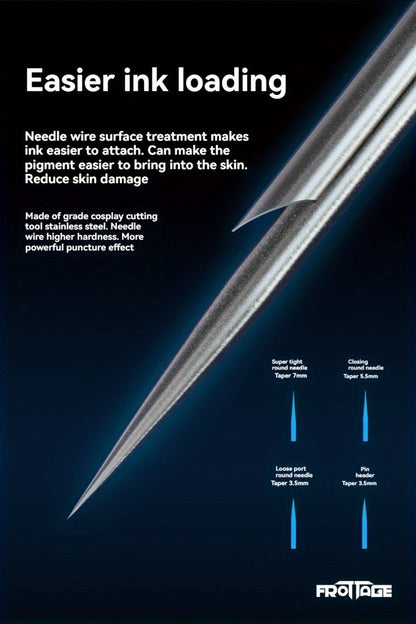 Tattoo Cartridge Needles with Frotage Label, 26 Retained RL RLT RS CM and M1 Cartridge Size Options