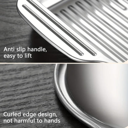 Stainless Steel Baking Pan Set 4-Piece, 2 Deep Roasting Pans & 2 Lidded Pans with Handles for Entryways, Bedrooms and Living Spaces