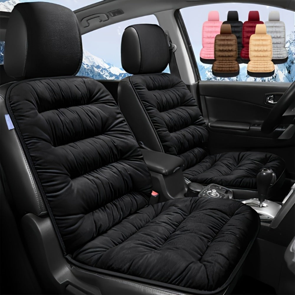 Vest-Style Car Seat Cushion with Connected Backrest and Seat Pad, Memory Foam Fill and Red, Beige or Black Options