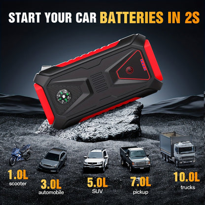 TM26 Jump Starter with 74Wh Checkout Label, Red-and-Black Case, Clamp Leads and Digital Display
