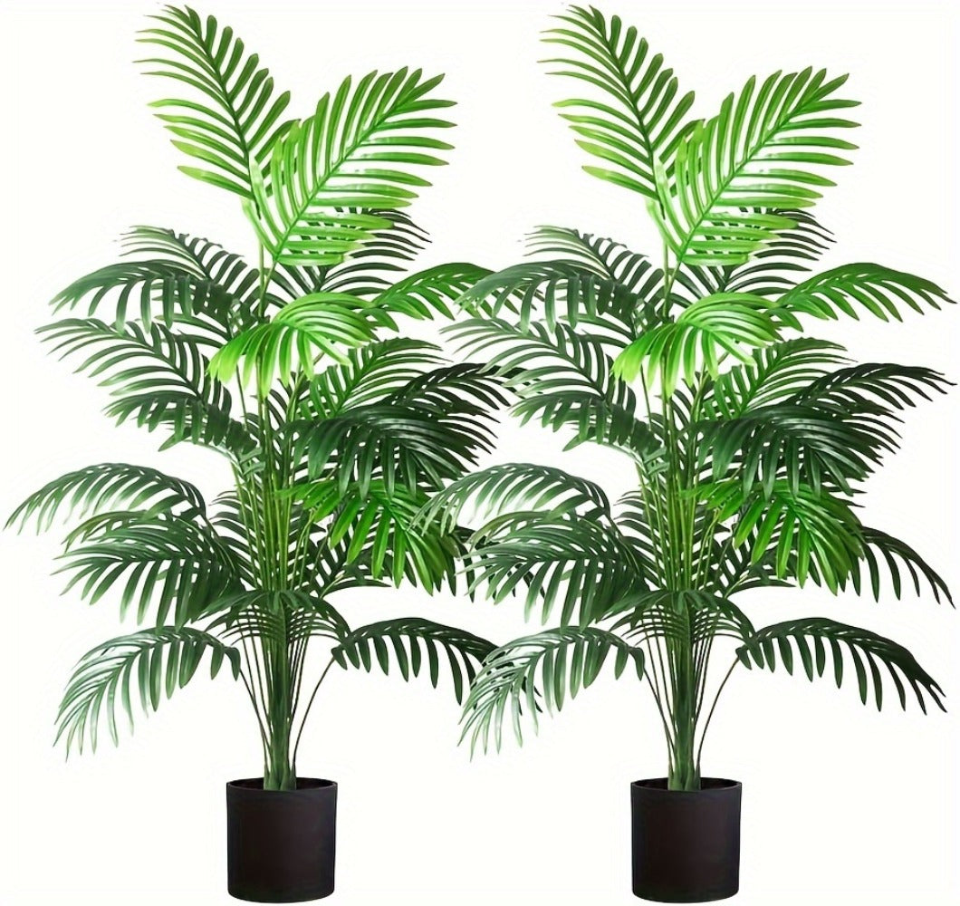 Artificial Palm Leaf Stems, Two-Piece Greenery Set at 26.77 Inches without Included Planter or Basket
