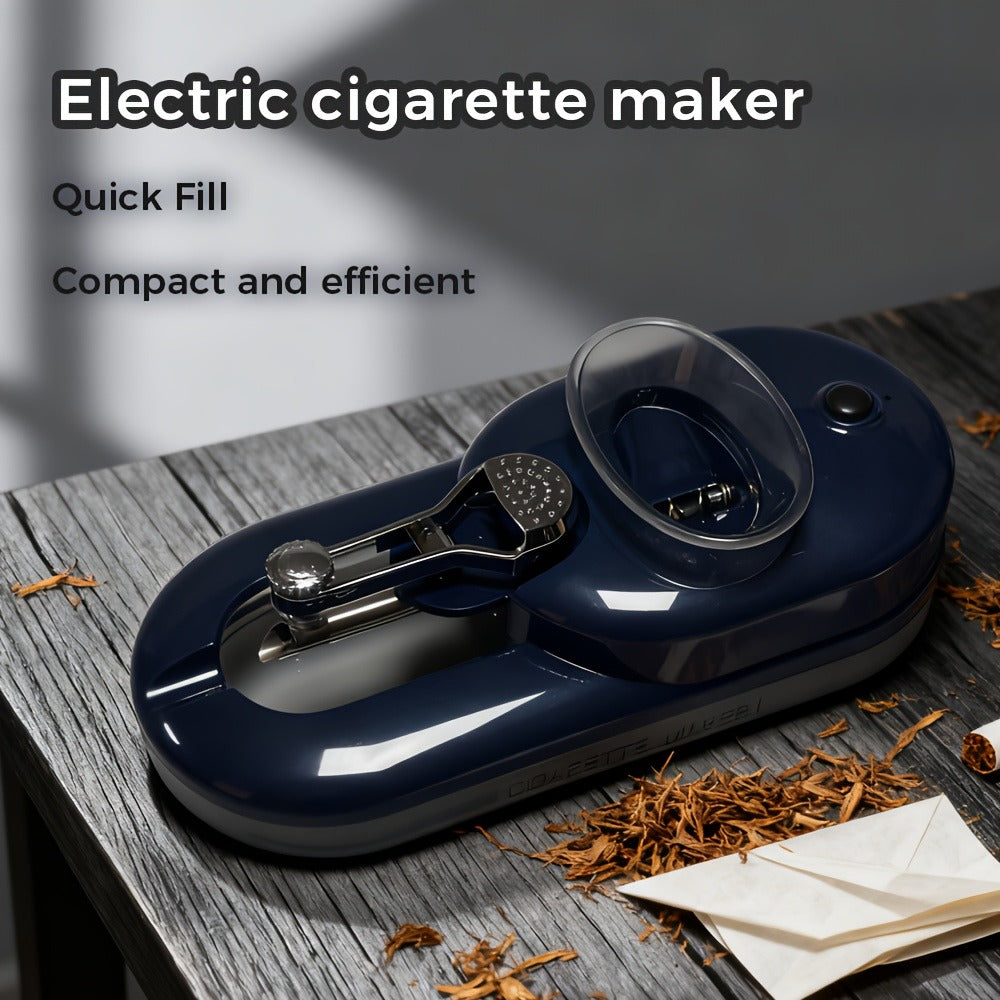 Electric Cigarette Rolling Machine Injector 2-in-1 Grind & Fill - 8mm & 6.5mm Interchangeable Tubes
