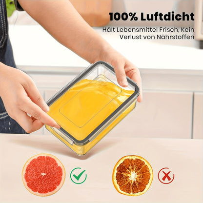 Meal Prep Box Food Storage Organizer with Stackable Lidded Plastic Sets in Three Piece Counts