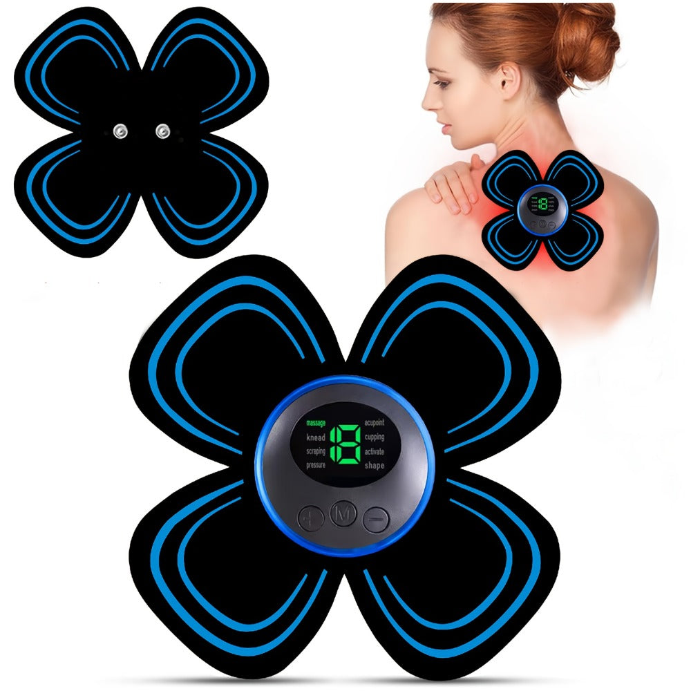 EMS Stimulator Massager Patch, Full Body Electric Massage Device with 8 Modes & 19 Intensity Levels for Shoulder
