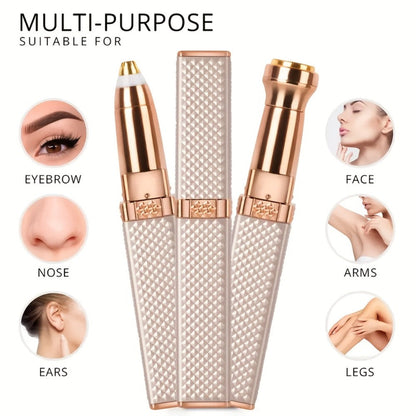 Facial Hair Trimmer for Women, 2-in-1 Electric Eyebrow Trimmer & Lip Hair Remover, Precision Face Hair