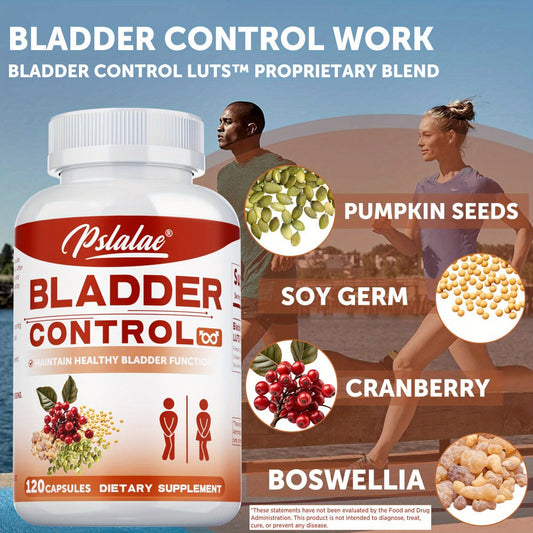Bladder Control Capsules with Cranberry, Pumpkin Seed & Soy Germ, Urinary Tract Health & Night-time Support Supplement for Women & Men