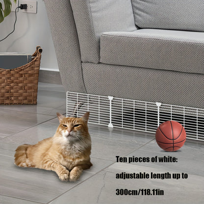 Under Furniture Pet Blocker – Easy-Install Sofa & Bed Gap Filler Fence to Stop Cats & Dogs Getting Under Furniture
