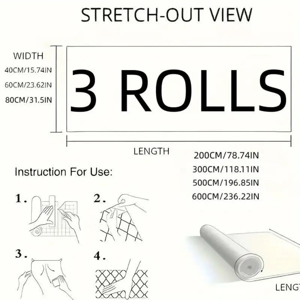 Self-Adhesive Marble Vinyl Floor Wallpaper 3 Rolls 23.62x197.75in – Oil-Proof Anti-Slip, for Entryways, Bedrooms and Living Spaces