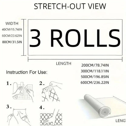 Self-Adhesive Marble Vinyl Floor Wallpaper 3 Rolls 23.62x197.75in – Oil-Proof Anti-Slip, for Entryways, Bedrooms and Living Spaces