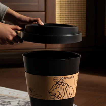 Lion Desktop Trash Can with Lid – Odor-Sealing Compact Garbage Container, Modern Decorative Waste Bin for Home Office, Bathroom