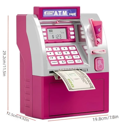 Electronic ATM Kids Piggy Bank with Password, Banknote & Coin Savings Bank for Boys Girls, Birthday Gift