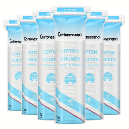 Makeup Remover Pads 600 Count Soft Hypoallergenic Lint-Free Cotton Rounds 360 Locking Edge Unscented Absorbent Disposable Face Pads
