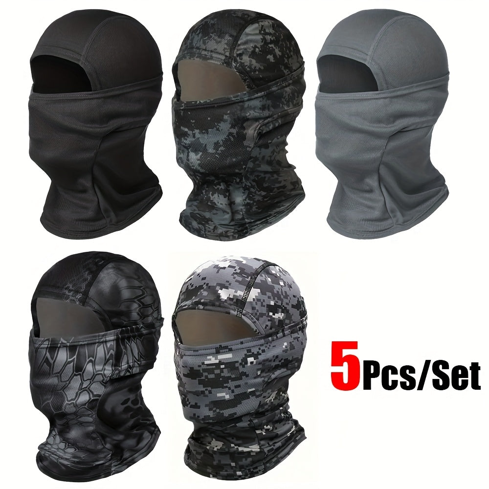 5-Pack Neck Gaiter Face Mask for Men & Women – UV Protection Balaclava Headscarf for Running, Hiking, Fishing, Cycling