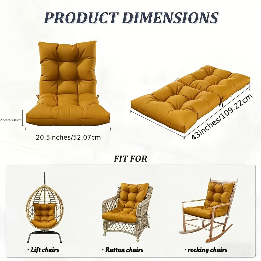 Outdoor Lounge Chair Cushion Set 1 or 2pcs Polyester with Straps Full Back Support for Garden for Entryways, Bedrooms and Living Spaces
