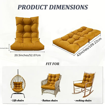 Outdoor Lounge Chair Cushion Set 1 or 2pcs Polyester with Straps Full Back Support for Garden for Entryways, Bedrooms and Living Spaces