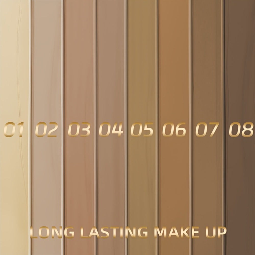 KAFURUX Liquid Foundation Two-Bottle Set with Pump Dispensers and Eight Matching Shade Pairs
