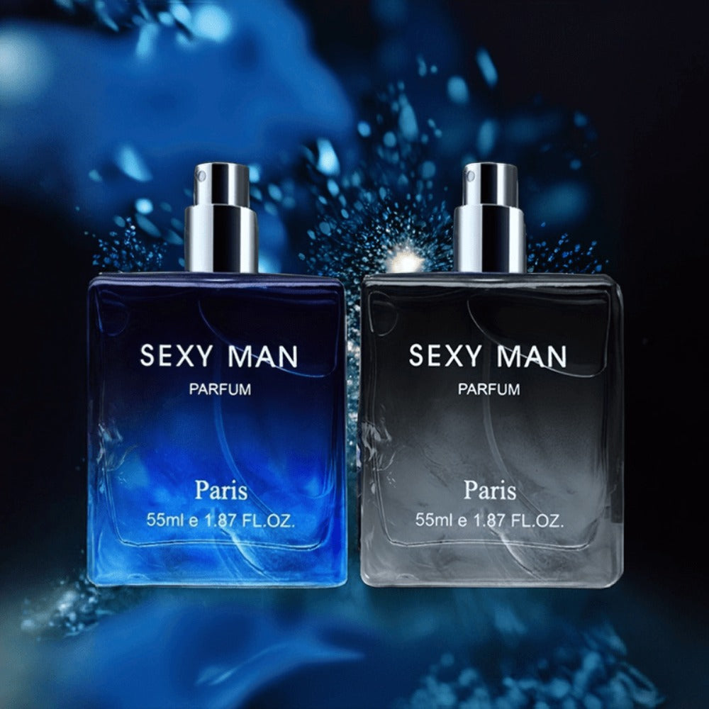 Cologne Spray for Men SEXY MAN Two-Bottle Set with 7054A and 7054B Color Options and Gift Vial