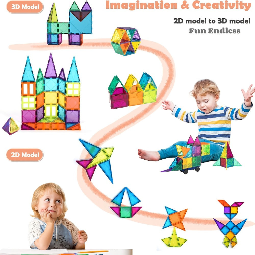 Animal Village Magnetic Building Blocks 102pcs for Kids Ages 3 4 5 6 with the Listed Color, Size or Set Options for Everyday Use