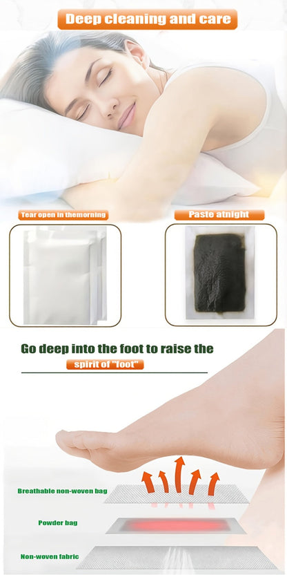 Foot Detox Pads 30 Pack Bamboo Vinegar Ginger Powder Natural Plant Ingredient Deep Cleansing Moisturizing Patches