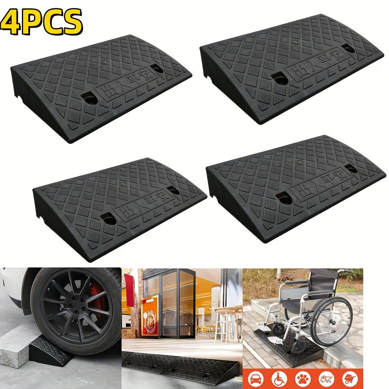 Curb Ramp Plastic Portable for Car SUV Motorcycle Bike Wheelchair Scooter Driveway Sidewalk for Entryways, Bedrooms and Living Spaces
