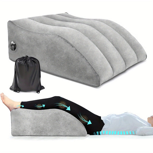 Inflatable Leg Elevation Pillow for Sleeping, Wedge Knee Support Cushion for Swelling, Leg Raise Pillow for Bed