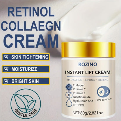 Collagen Niacinamide Face Neck Cream Instant 5-Second Lift Tightening Dark Circles Puffiness ROZINO All Skin Types Sensitive Skin 80g