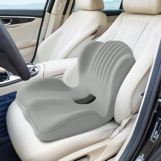 Contoured One-Piece Seat Cushion with Ribbed Back Support, Non-Slip Base and Five Color Options