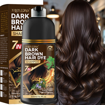 Hair Dye Shampoo Natural Plant Pigments, Covers Gray Hair Fast in 1 Wash, 16.91oz Color Shampoo in Black