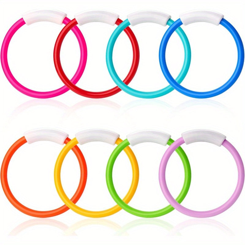 Diving Rings Pool Toys for Kids 8 Pack, Colorful Sinking Dive Rings Underwater Swimming Training Set for Boys & Girls