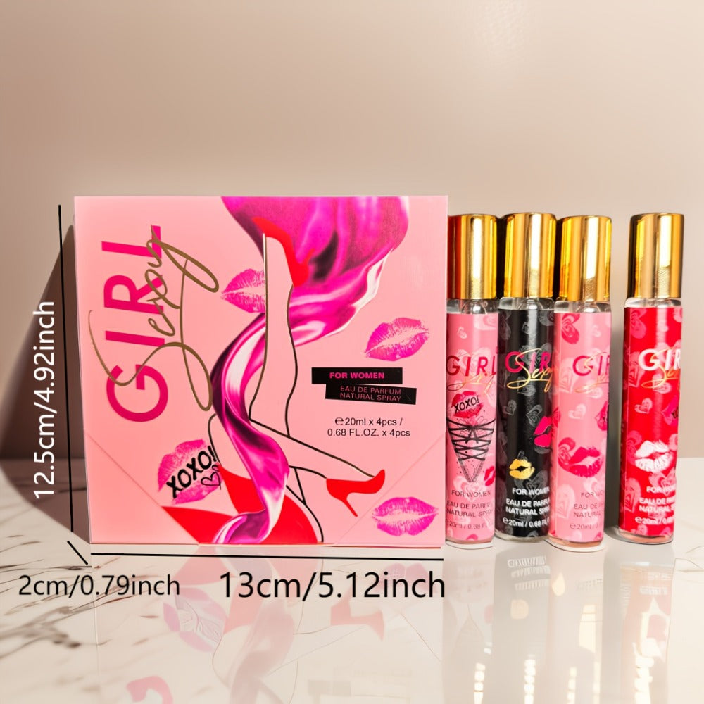 Women's Perfume Gift Set 4 Piece Travel Size Spray Kit – MYSTICAL Long Lasting Fresh Floral Scent Unisex Fragrance for Her Birthday