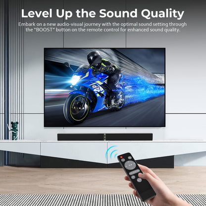 Detachable 31.5-Inch TV Soundbar with Remote, ARC, Optical and AUX Connections and Subwoofer Options