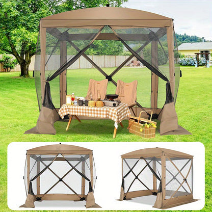 Pop Up Gazebo 8x8ft Mesh Screen Tent Portable Camping Garden Picnic for Garden, Patio and Yard Use