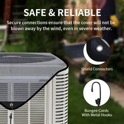 Outdoor Air Conditioner Cover 26"x26", Universal PVC Mesh AC Unit Protector, Prevents Leaves Debris Snow, Weatherproof Outdoor AC Cover