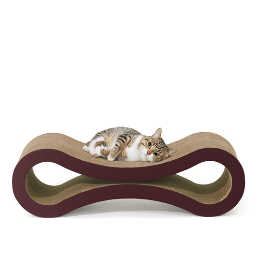 Cat Scratcher Lounger Large Infinity Reversible Cardboard Scratching Pad Board for Indoor Cats, 5-Layer High-Density Cat Scratch Bed