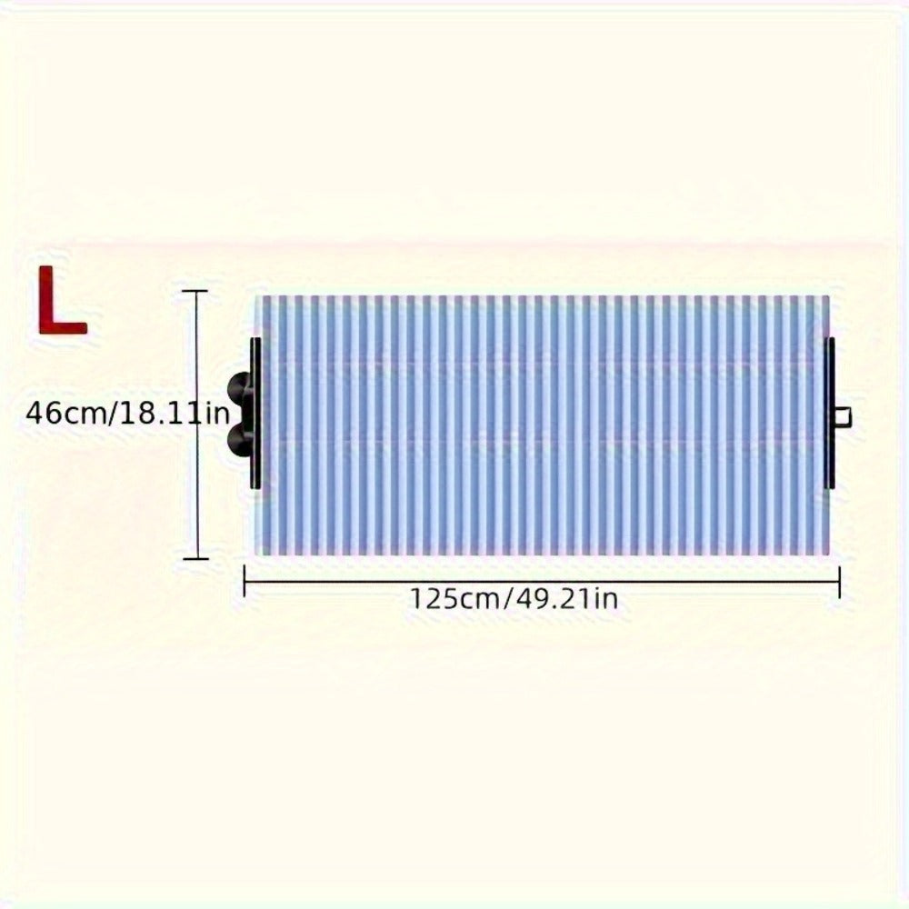 Retractable Windshield Sunshade Aluminum | Auto Fold UV Resistant Heat Insulation, Buckle Stick Install, Front Window Sun Shade Curtain