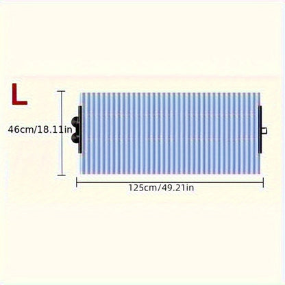 Retractable Windshield Sunshade Aluminum | Auto Fold UV Resistant Heat Insulation, Buckle Stick Install, Front Window Sun Shade Curtain