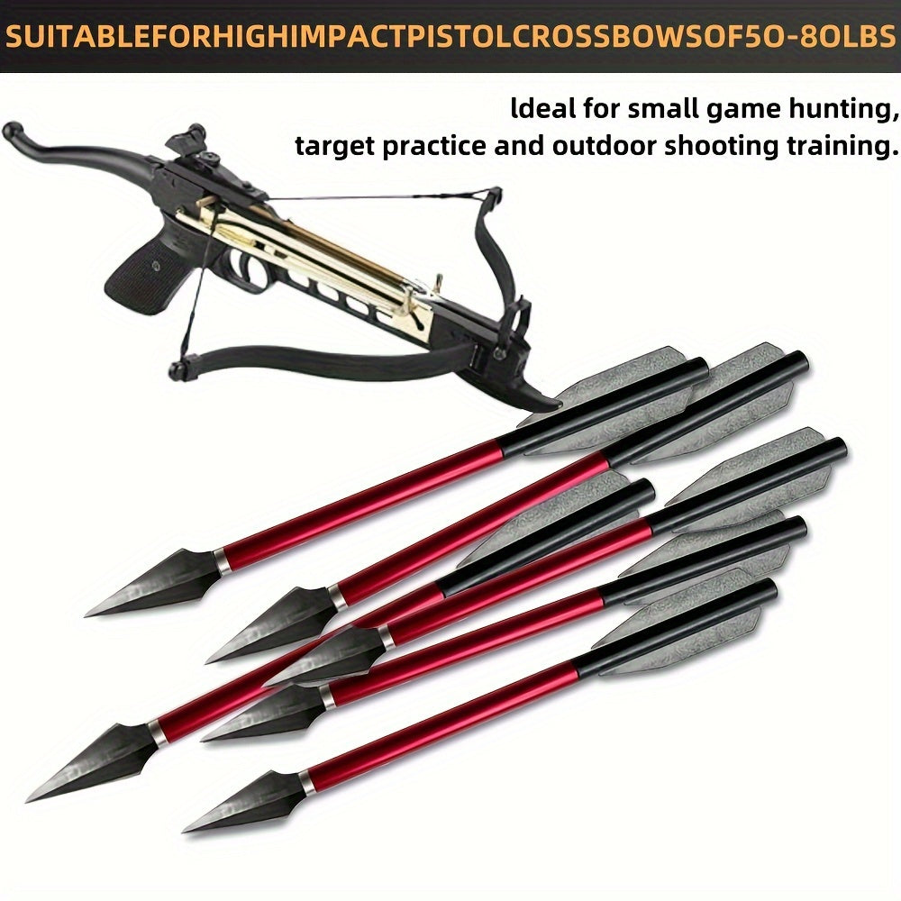 Broadhead Mini Crossbow Bolts 6pcs | 6.7 Inch Aluminum Alloy Archery Arrows with Sharp Tips for 50-80 Lbs Mini Crossbow