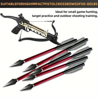 Broadhead Mini Crossbow Bolts 6pcs | 6.7 Inch Aluminum Alloy Archery Arrows with Sharp Tips for 50-80 Lbs Mini Crossbow