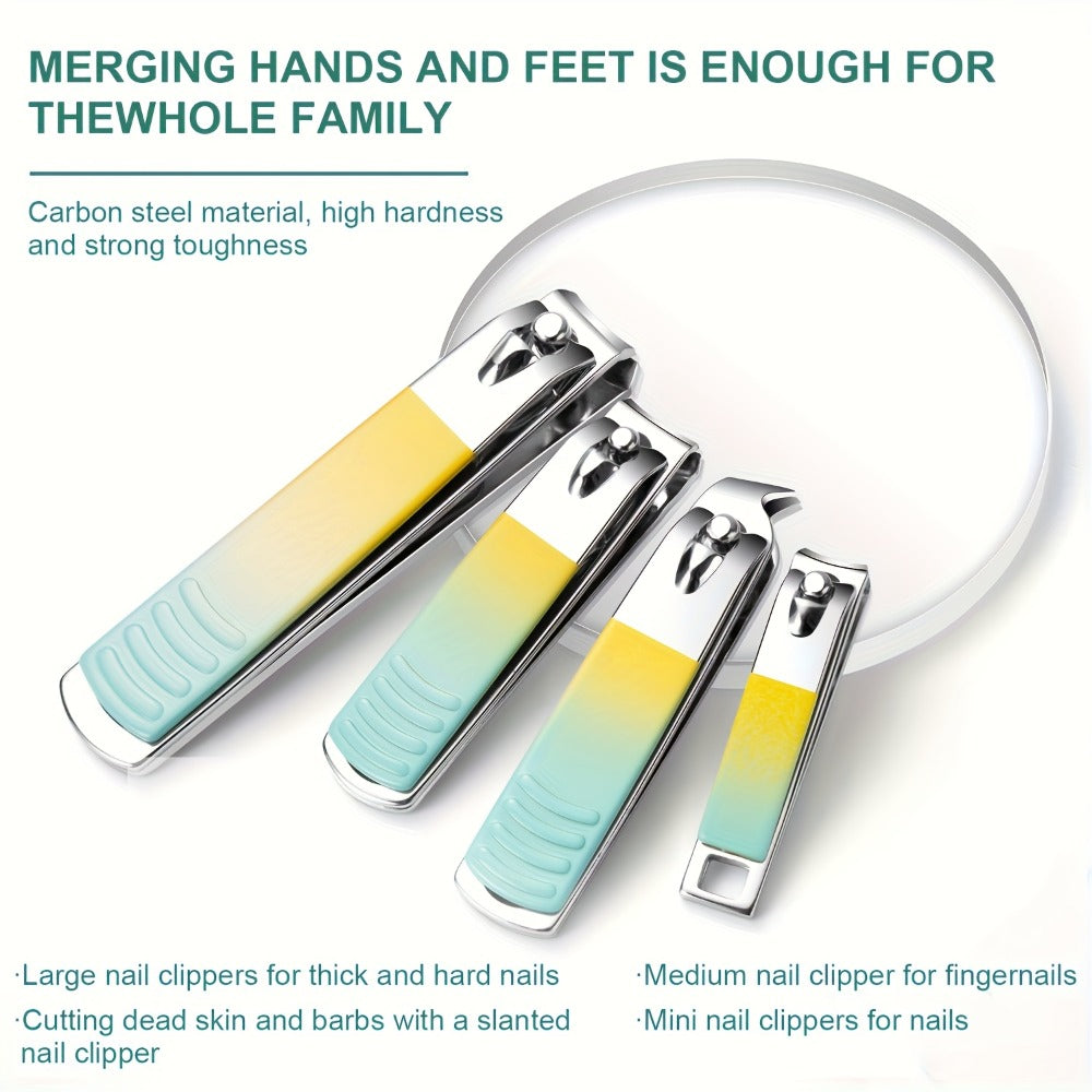 Eighteen-Piece Manicure and Pedicure Kit with Gradient Case, Clippers, Scissors, Files and Pushers