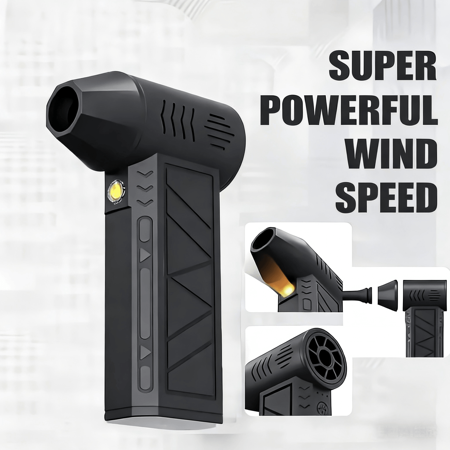 Portable Fan USB-Rechargeable Handheld Model with Brushless Motor, Built-In LED Light and Desktop Base