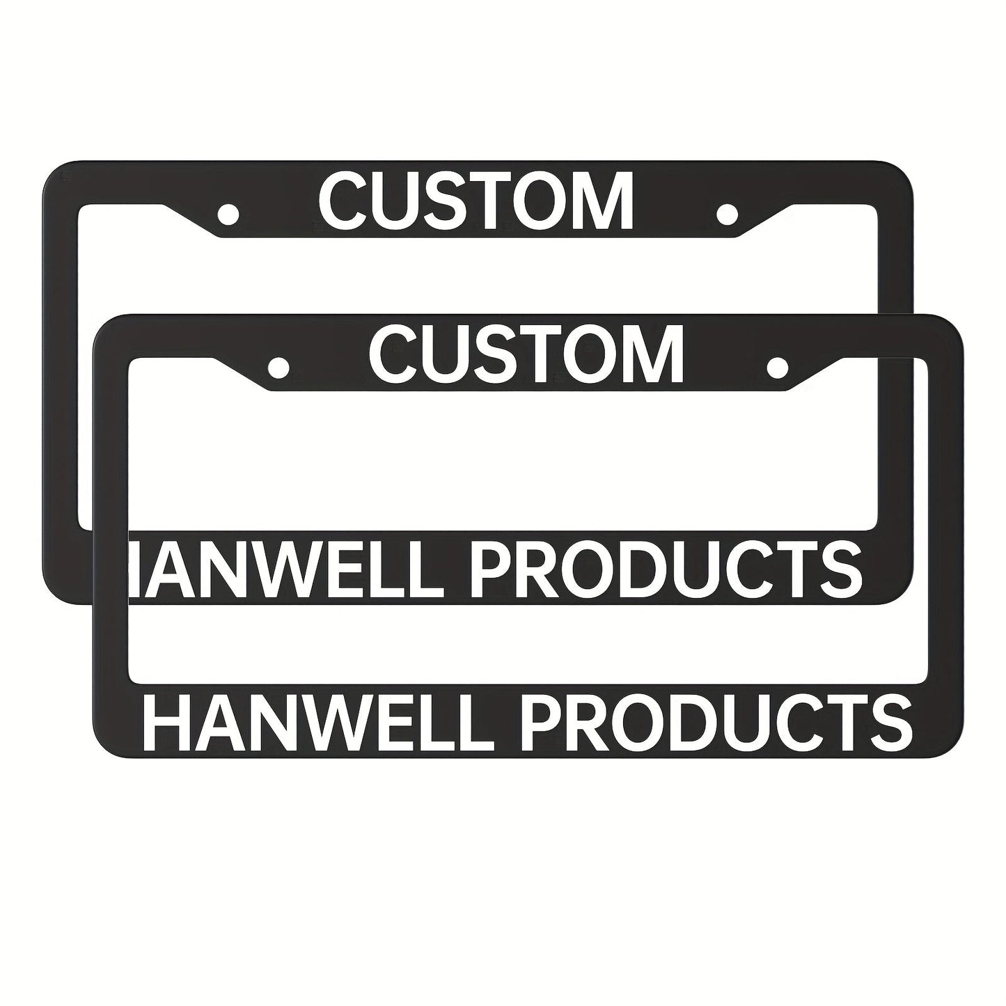 Custom License Plate Frame – 6 Font Styles, Heavy-Duty Weather-Resistant Car Tag Holder, Personalized Front & Rear License Plate Border