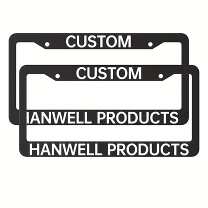 Custom License Plate Frame – 6 Font Styles, Heavy-Duty Weather-Resistant Car Tag Holder, Personalized Front & Rear License Plate Border